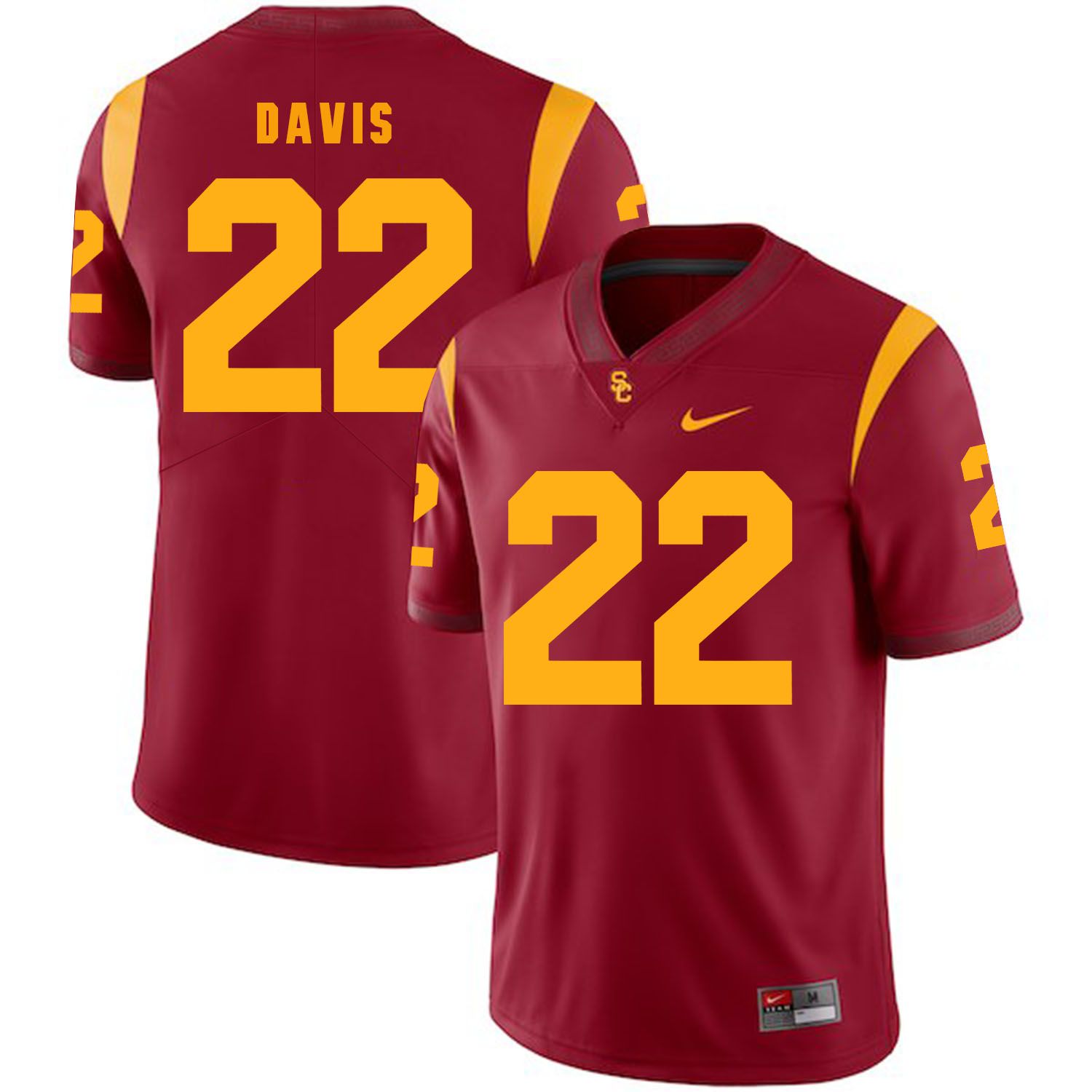 Men USC Trojans 22 Davis Red Customized NCAA Jerseys